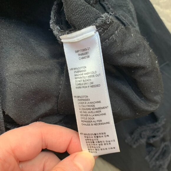 Forever 21 Black Skinny Jeans Distressed Mid rise Stretch denim Size 26 - Picture 10 of 14